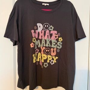 Maurices Charcoal Tee with Multicolor Graphic